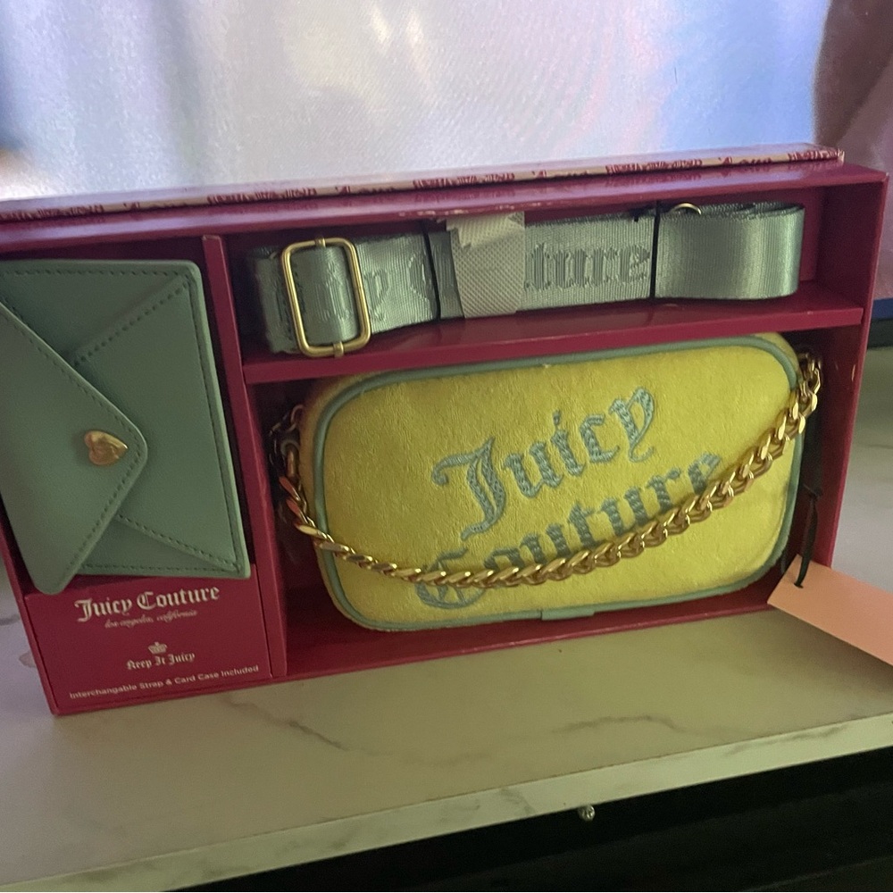 Juicy Couture Yellow and Blue Crossbody Bag